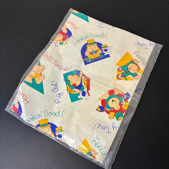 American Greetings Forget Me Not Ziggy Gift Wrap Paper One Sheet 30x40" Vintage - Picture 8 of 10